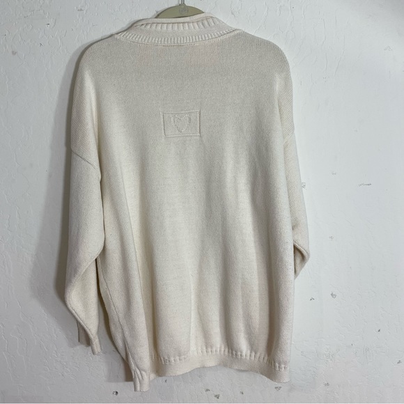 Vintage Renee Hauer Knit Sweater 100% cotton Made in USA Subtle Embossed Designs - Picture 2 of 11